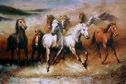 unknow artist Horses 02 oil on canvas